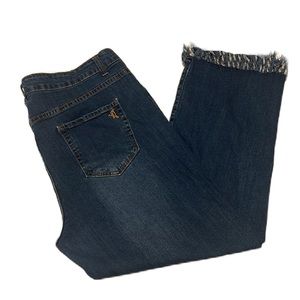 VIP Jeans, 5-Pocket, Distressed Hem, Belt Loops Cropped Jeans, Size 19/20